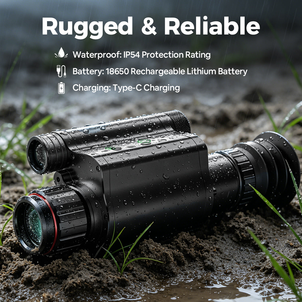 NOP077 Digital Night Vision Scope with Video Recording - 1080P HD, 8W Laser IR & WiFi