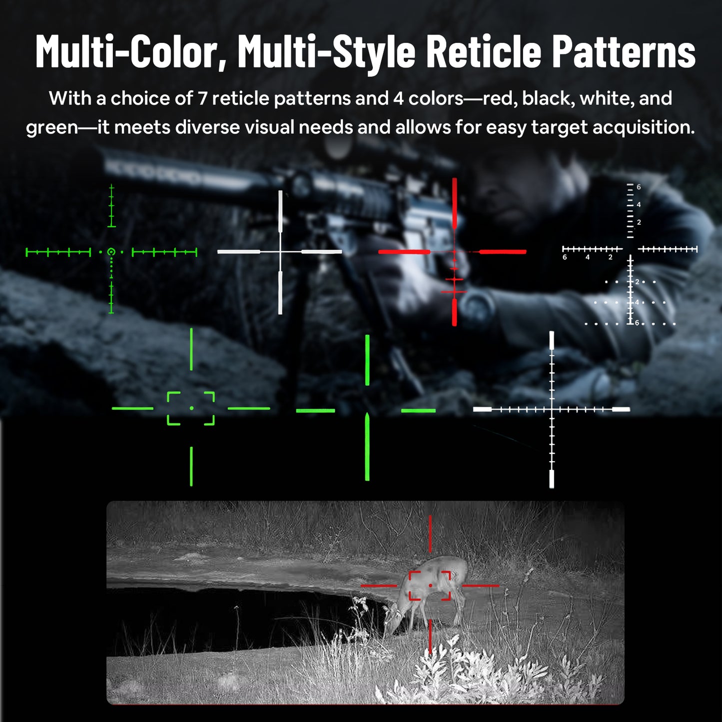 NOP4A Digital Night Vision Monocular/Scope - Lightweight 300g, Laser IR, 7 Reticles