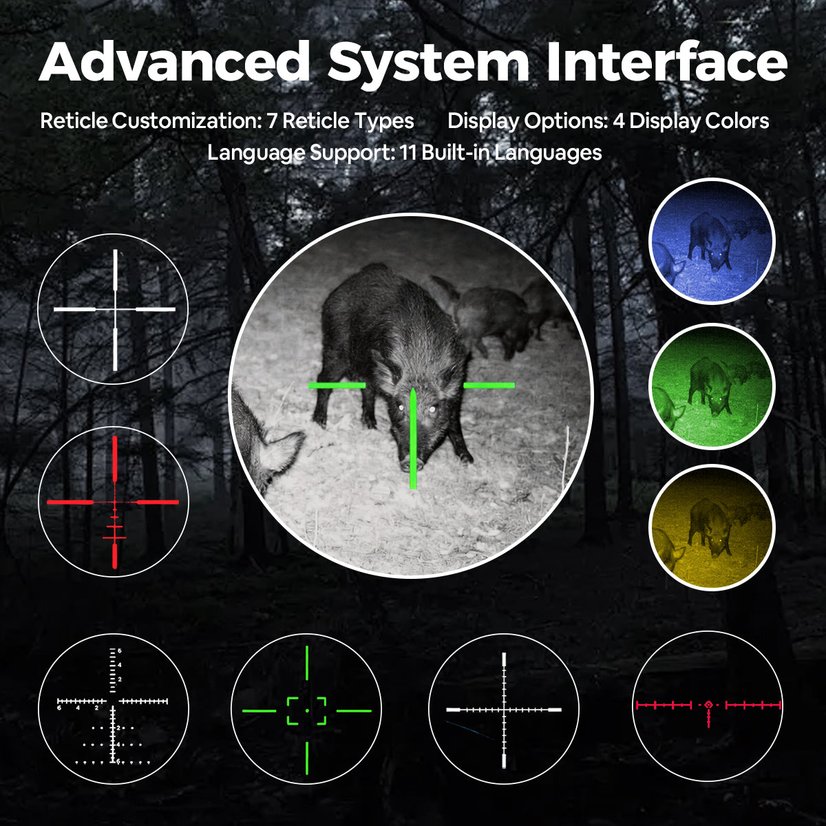 NOP075 Professional Day & Night Vision Scope - 1080P HD Monocular with 25mm/35mm/50mm Lens, Laser IR