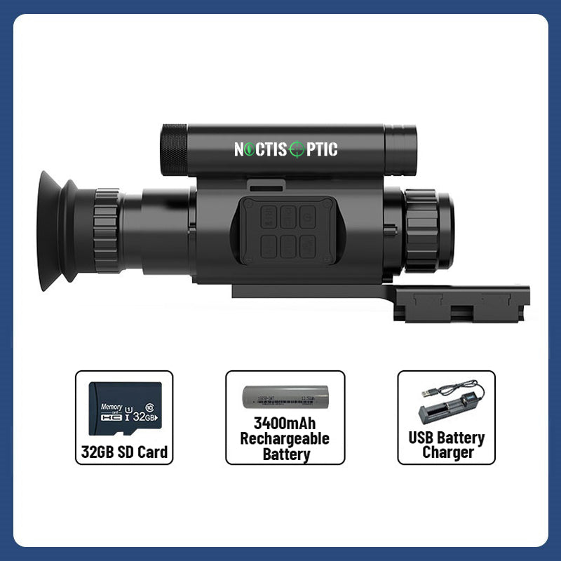 NOP075 Professional Day & Night Vision Scope - 1080P HD Monocular with 25mm/35mm/50mm Lens, Laser IR