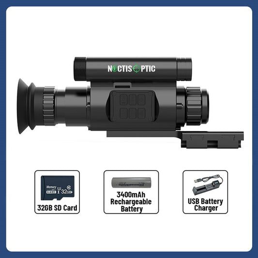 NOP075 Professional Day & Night Vision Scope - 1080P HD Monocular with 25mm/35mm/50mm Lens, Laser IR